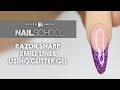 YN NAIL SCHOOL - RAZOR SHARP SMILE LINES USING GLITTER GEL