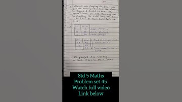 Std 5 -Problem set 45 | #maths #maharashtraboard #yt #ytshorts #mathssolutions #easymaths #std5maths