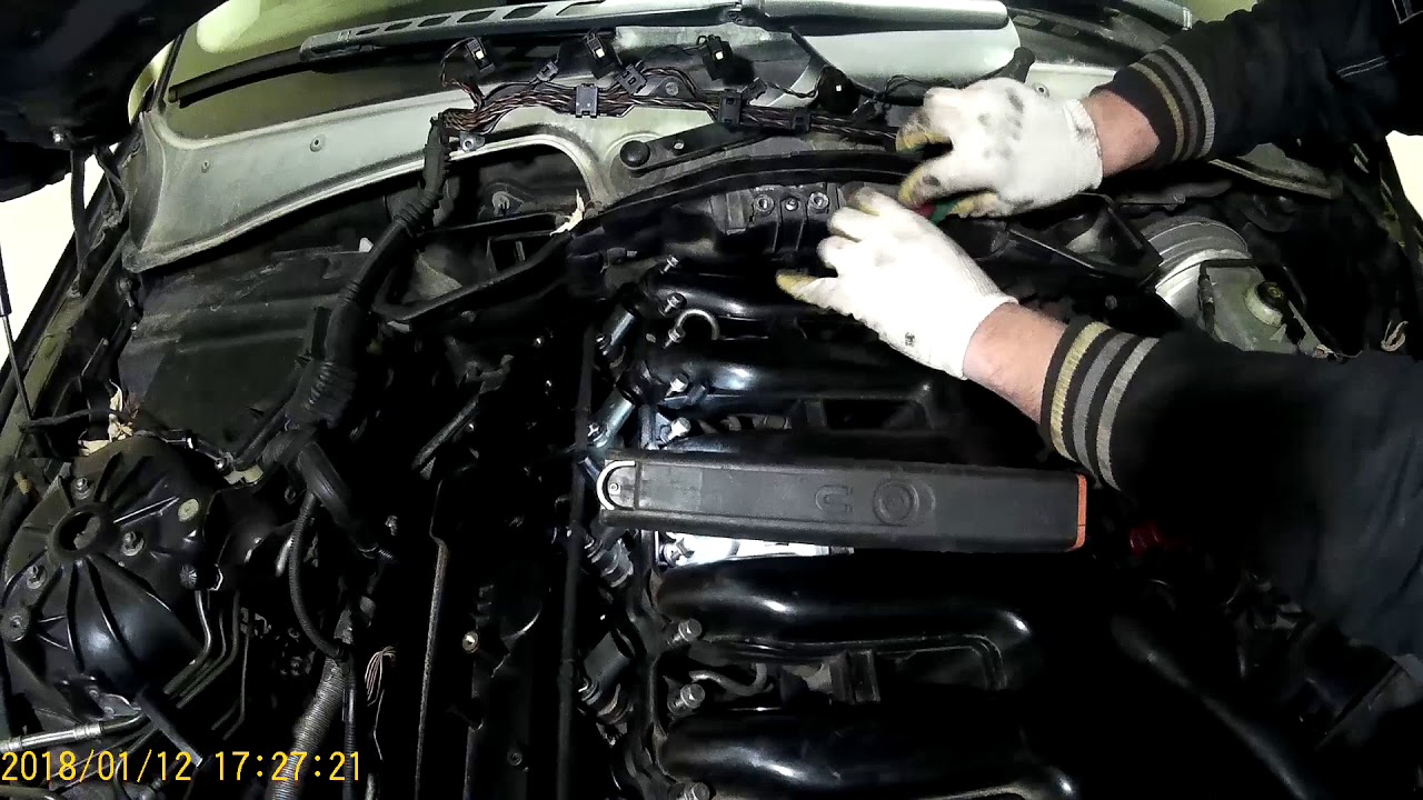 Снятие коллектора БМВ е60 525d - YouTube