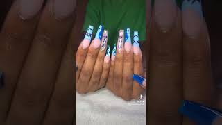 Baddie Blue💙‼️🔥#viral #nails #acrylicnails #trendingvideo #nailart #tiktok #longnails #blue