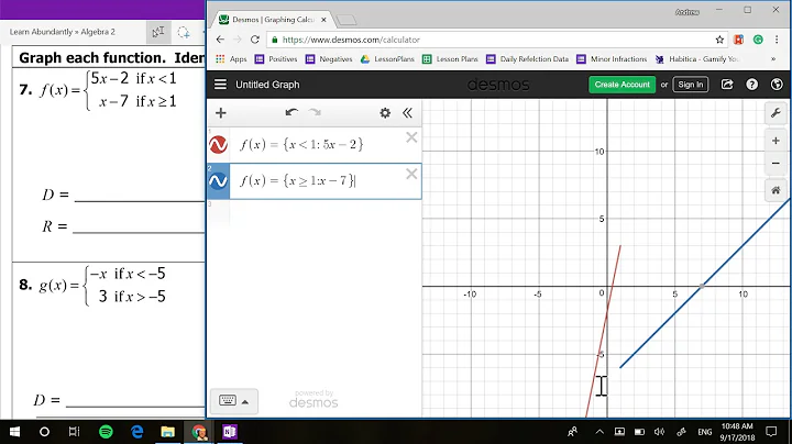 Algebra: Graph Piecewise Functions in Desmos