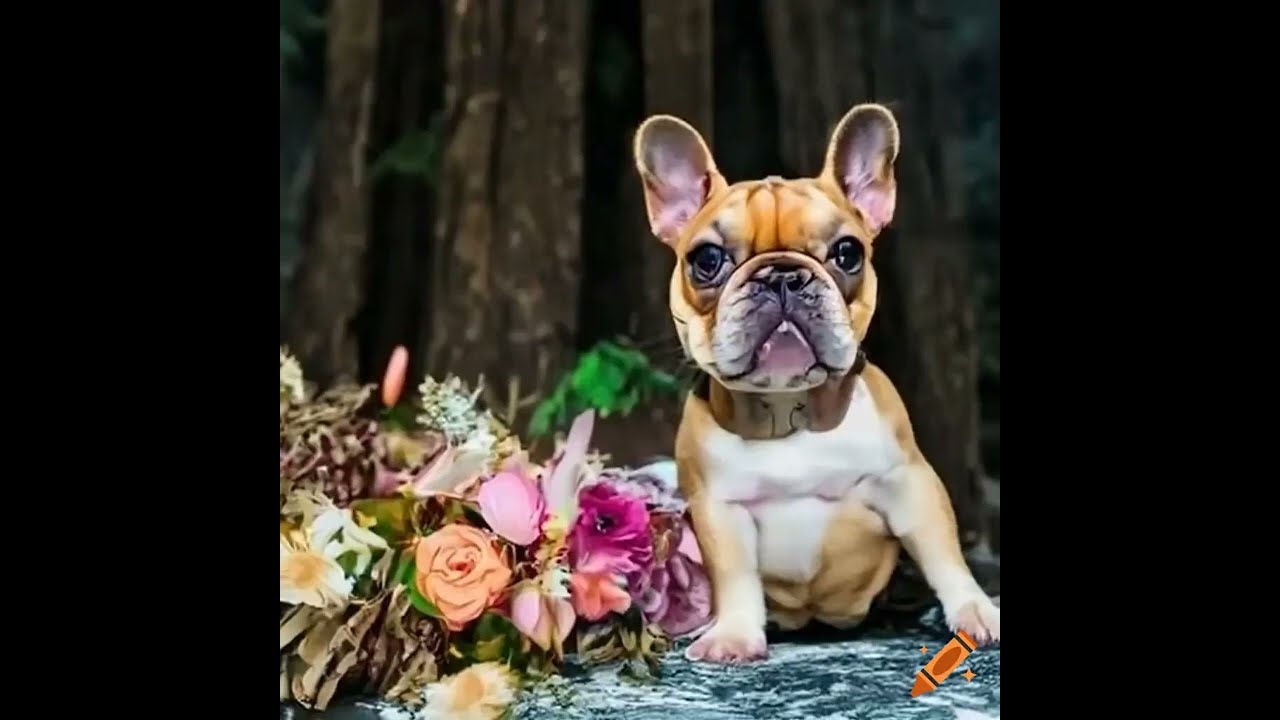 Mystical Forest Portrait: Captivating French Bulldog in an Opulent Setting