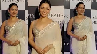 Tamanna Stunning Looks In Backless Saree Blouse Tamanna Bhatia Visuals At Baba Siddique Iftar Alt