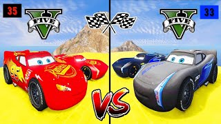 Lightning McQueen Red Team Vs Jackson Storm Black Team In GTA 5 Who Will Win The Challenges?