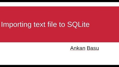 SQLite Import Text File into SQLite database as a table