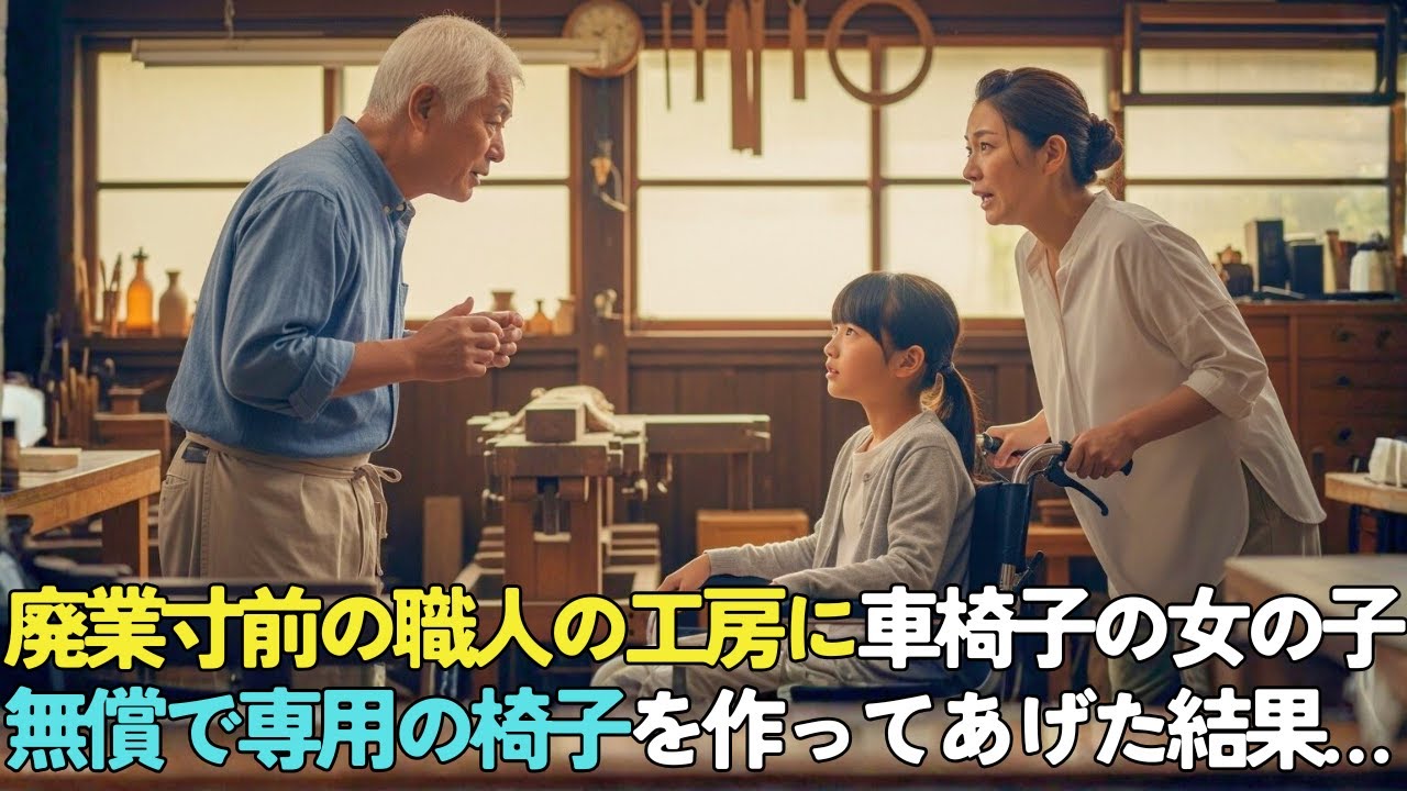 廃業寸前の80年以上続く木工工房の67歳の職人→ある日、車椅子の少女の母親が「娘の為に椅子を作っていただけませんか？」最後の仕事で無償で作った結果…【感動する話】