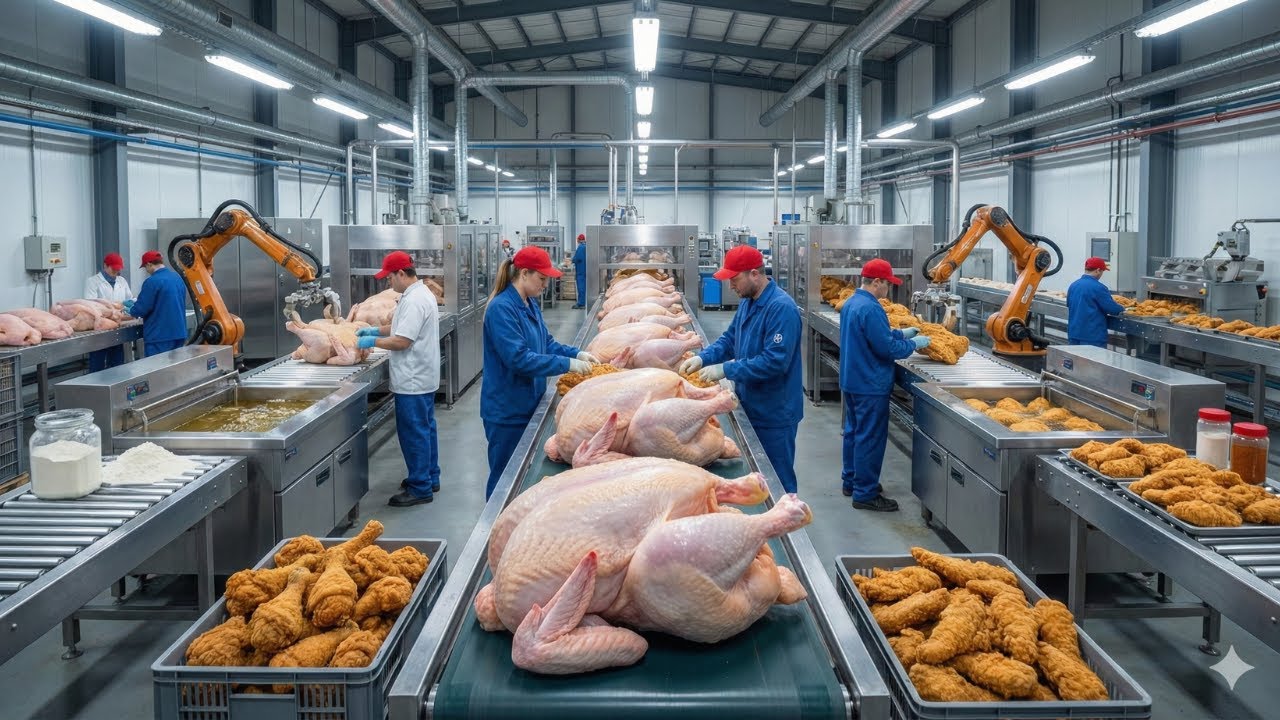 Inside a Modern Chicken Processing Factory: From Chicken to Fried ...