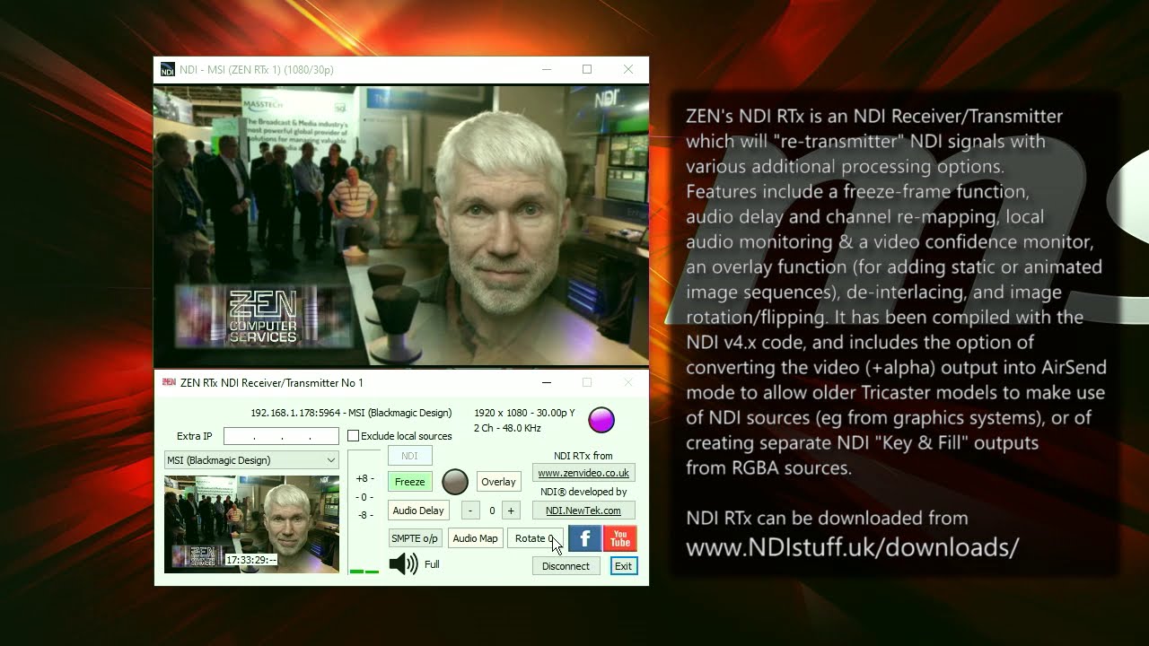 ZEN NDI RTx - Showing the Mirror/Rotation functions