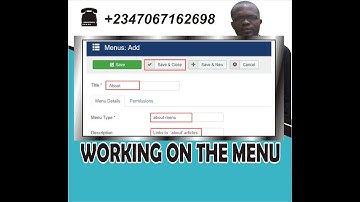 website design using joomla: joomla 013; working with menus