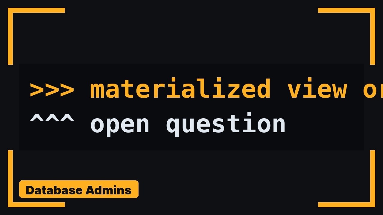 Create materialized view no refresh from existing view with index - YouTube