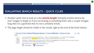 CINAHL 101 pt. 3 :Evaluating search results CINAHL