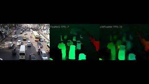 FlowNet2 vs LiteFlowNet Comparison on Traffic Video