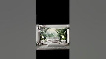 Tranh dán tường lá cây rừng mưa nhiệt đới tropical 3D #tranhdantuong #tranhdántường3d