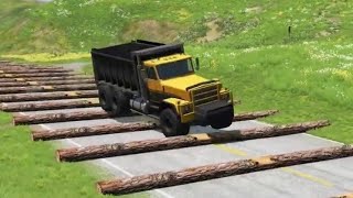 تحدي ال 100 شجرة على الطريق _ محاكي الحوادث beamng| تجارب واقعية