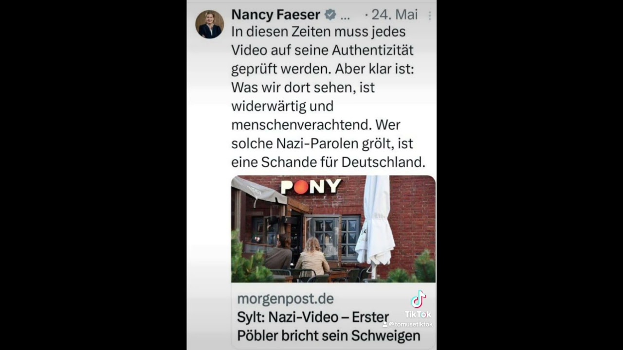 Nancy Faeser kümmert der Tod eines Menschen nicht, aber bei Sylt da schreibt man scheinheilig.