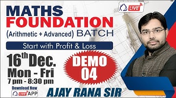Basic Maths | Maths Foundation Batch | Arithmetic+Advance | For SSC/BANK/CPO | By Ajay Rana Sir