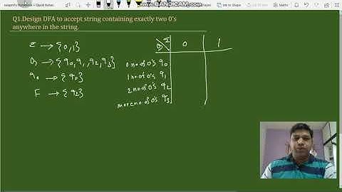 Design DFA to accept string containing exactly two 0