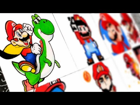 Drawing MARIO in different styles ( SUPER MARIO BROS ) - YouTube