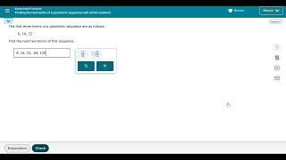 Finding the next terms of a geometric sequence with whole numbers