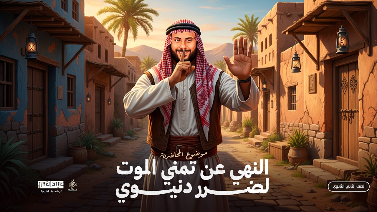 شرح الحديث الخامس عشر ( النهي عن تمني الموت لضرر دنيوي ) الصف الثاني الثانوي الأزهري /أحمد عبد الغنى
