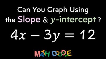 Graphing “4𝑥 – 3𝑦 = 12” Using Slope and 𝑦-Intercept | Step-by-Step Algebra Solution - Math Doodle