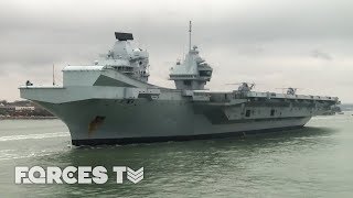 HMS Queen Elizabeth Closer To Becoming Operational As Carrier Leaves For Trials | Forces TV