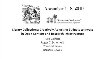 Library Collections: Adjusting Budgets to Invest in Open Content & Research Infrastructure