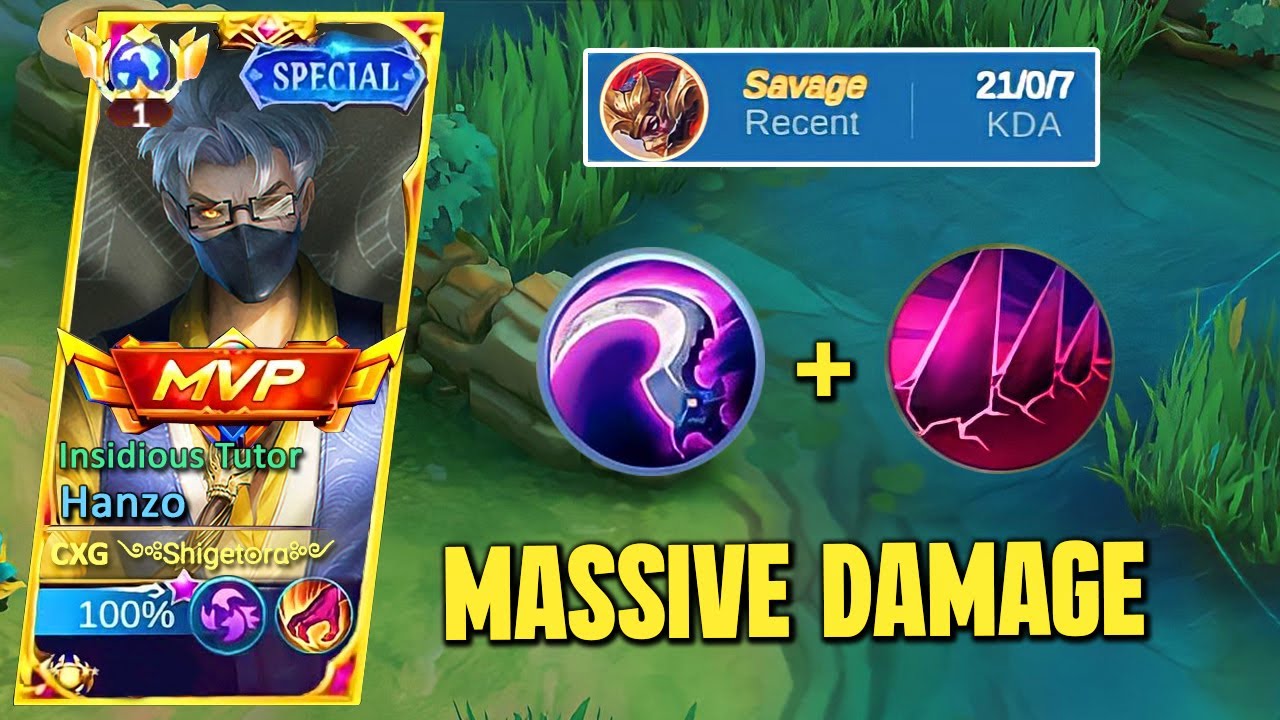 HANZO INSANE DAMAGE AUTO SAVAGE | HANZ | MOBILE LEGENDS