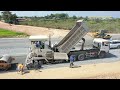 Road Construction​​ Working Asphalt Paving ម៉ាស៊ីនអ៊ុតថ្មមិចធ្វើផ្លូវ