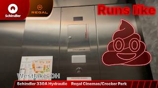 Very Creaky/Bumpy Schindler HT 330A Hydraulic Elevator @ Regal Cinemas - Crocker Park - Westlake, OH