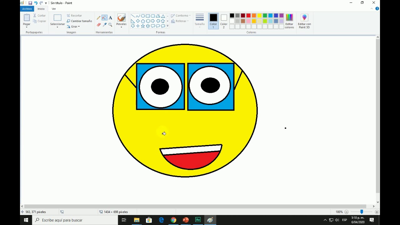 CURSO DE PAINT HACER EMOJI EN PROGRAMA PAINT) EJERCICIO 2 COLEGIO
