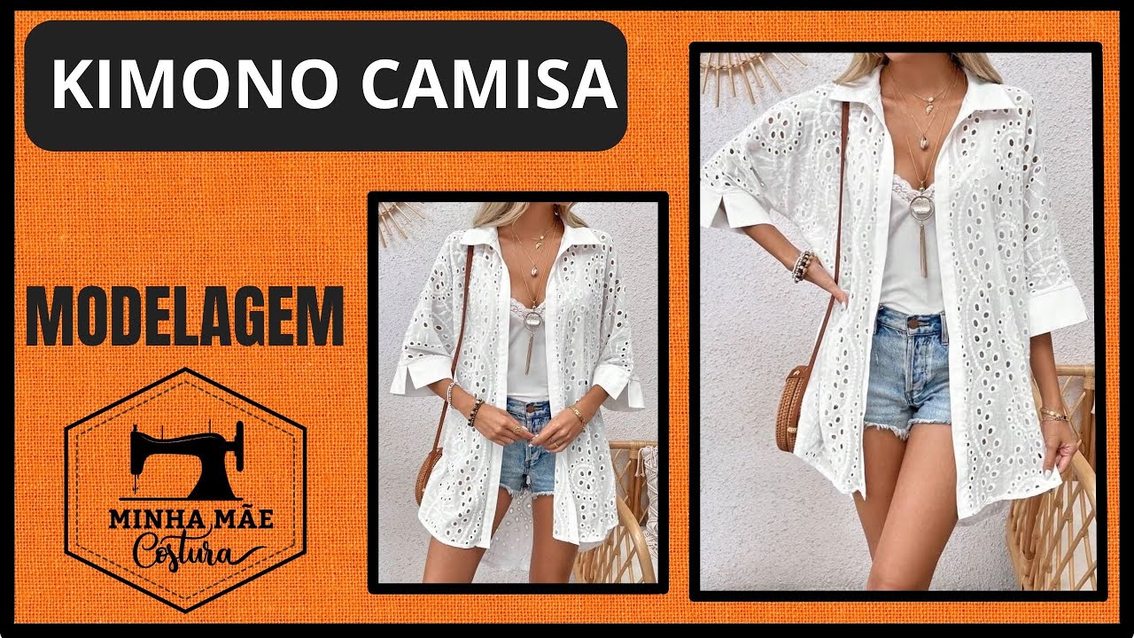 KIMONO CAMISA - PASSO A PASSO DA MODELAGEM