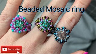 Seed bead mosaic ring tutorial