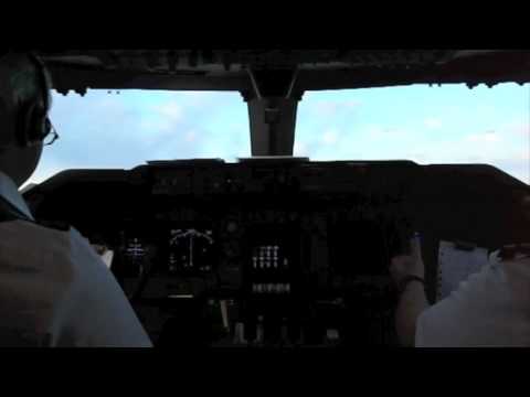 Cockpit - Boeing 747-400 Takeoff from Anchorage in Winter