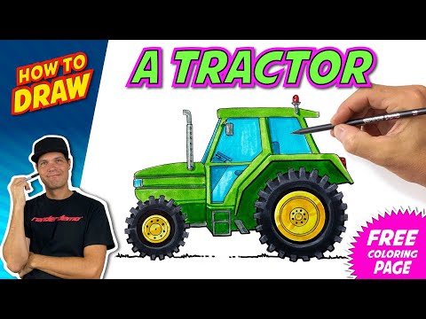 How to Draw a TRACTOR truck Easy Fun Steps