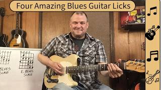 Four Great Blues Licks Using the "E" Blues Scale- Guitar Lesson