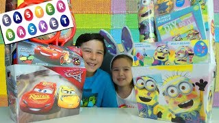 Deable Me And Cars 3 Easter Basket Surprise Toys Minions Kinder Surprise Eggs Unboxing