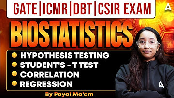 GATE | ICMR | DBT | CSIR EXAM BIOSTATISTICS 1. HYPOTHESIS TESTING 2. STUDENT