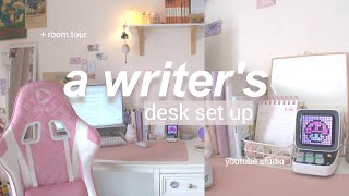 a writer's room + desk tour 2023🎧💌 (pink studio set-up, unboxing divoom, aesthetic organization) screenshot 4