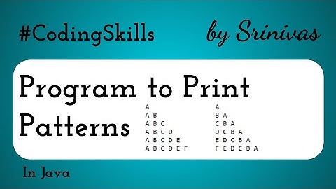 Program to Print Patterns 3 & 4 in Java | Coding Skills