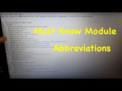 Reviewing The BMW Module Abbreviation List For Coding And Programming