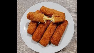 أصابع الموتزاريلا المقلية - Fried Mozzarella Sticks |The Bite of Delight