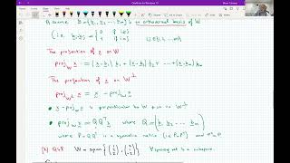 UNSW Math2099 Q48 Projection of a vector on W and W^{perp}