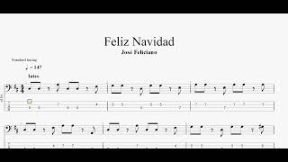 Video thumbnail of "José Feliciano - Feliz Navidad (bass tab)"