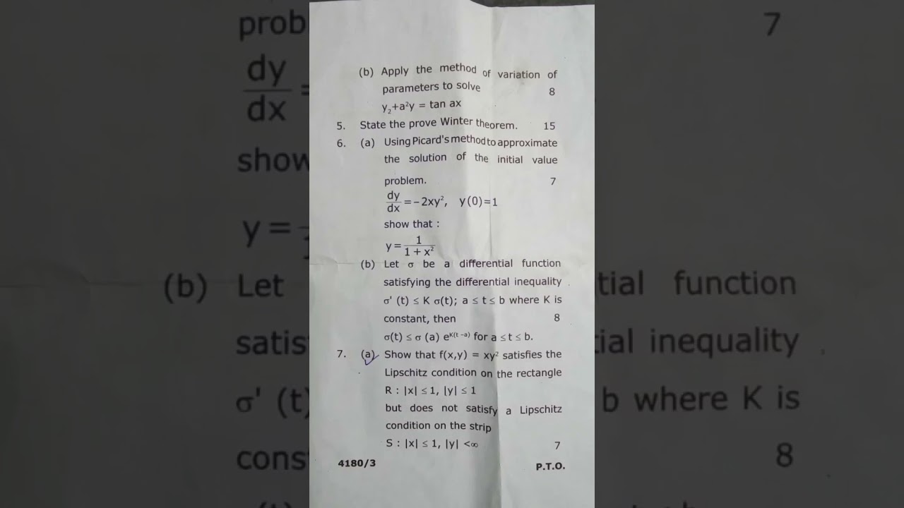 MA Maths Private 1st year 2023 Paper (Differential Equations) | CCSU | Meerut