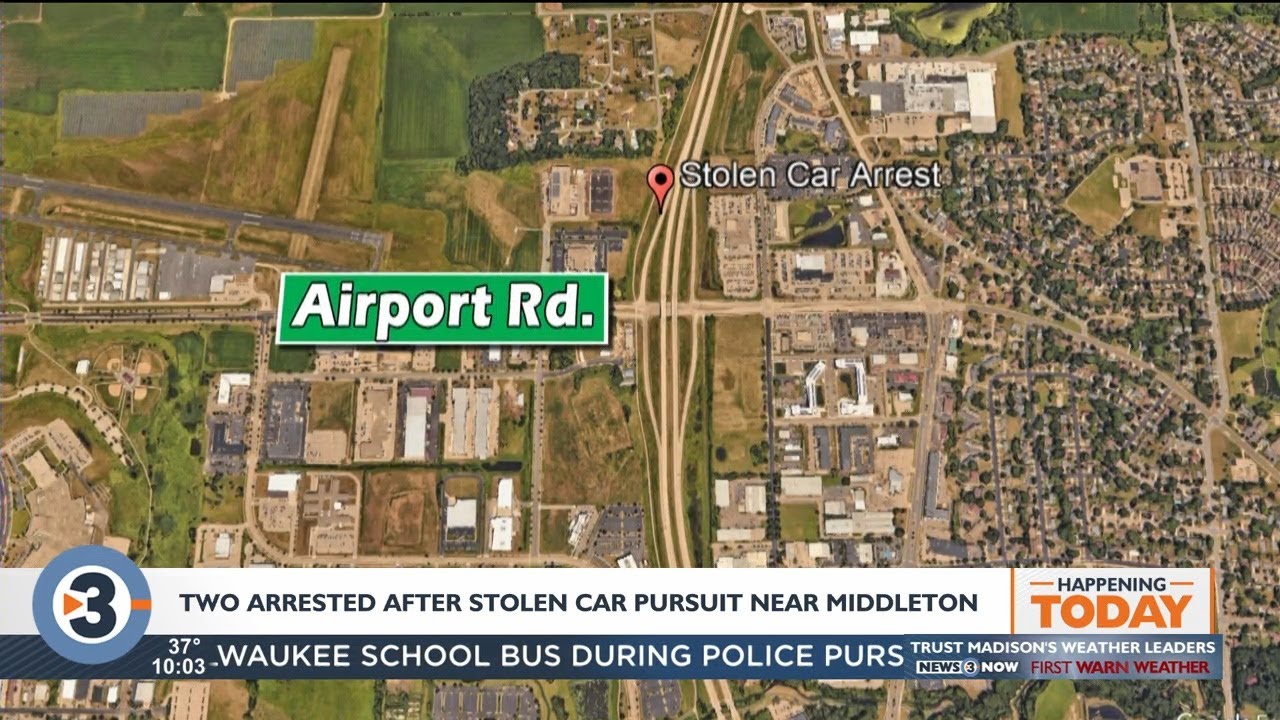 Two arrested after stolen car pursuit near Middleton - YouTube
