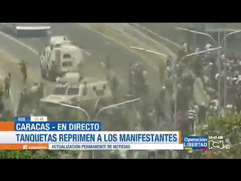 Venezuela: Tanqueta arrolla a manifestantes - Venezuela: Tanqueta arrolla a manifestantes