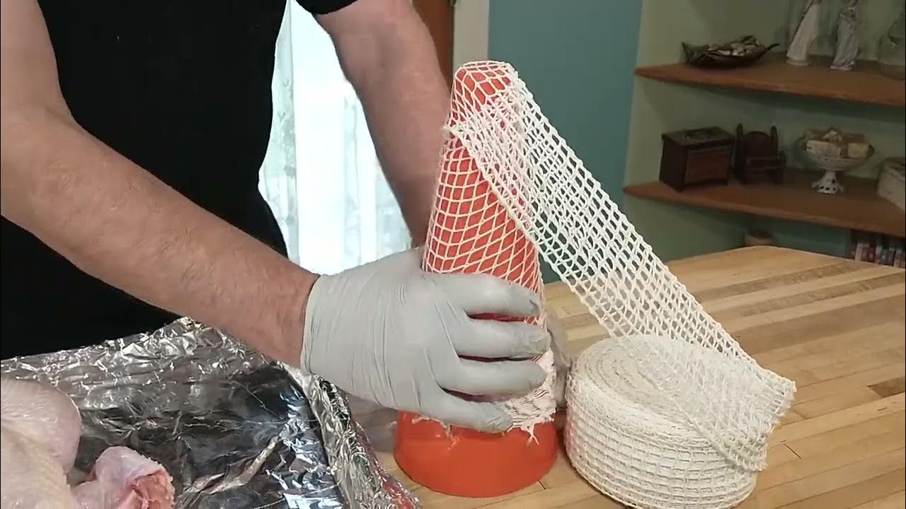 Using Rural 365 Meat Netting, size 20 to cook a 6 lb chicken in a