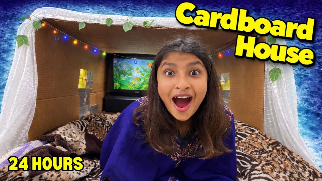 Living In a Cardboard House For 24 Hours | shanviallstar - YouTube
