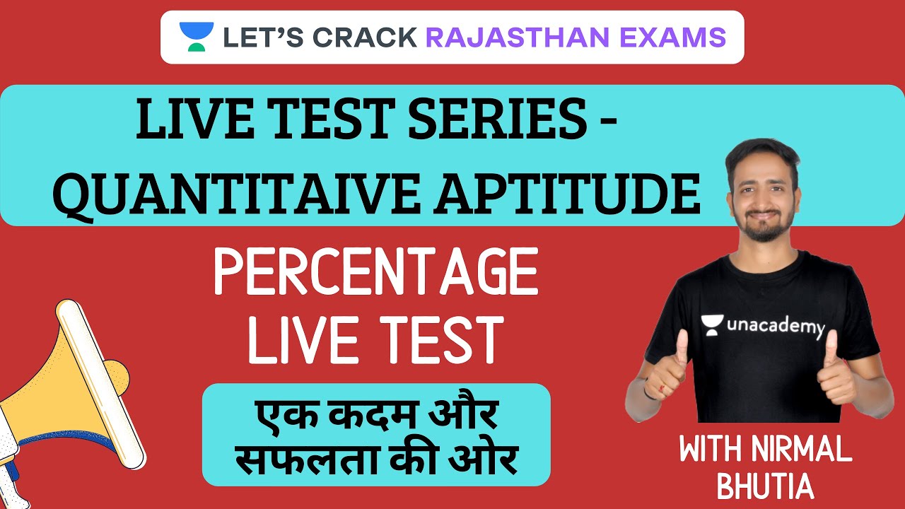 Percentage Live Test Quantitative Aptitude Test Series RPSC 2020 2021 Nirmal Bhutia
